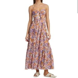 Zimmermann Lavender and Orange Floral Maxi Dress